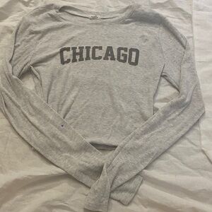 Garage Gray 'CHICAGO' Ribbed Long-Sleeve Crop Top